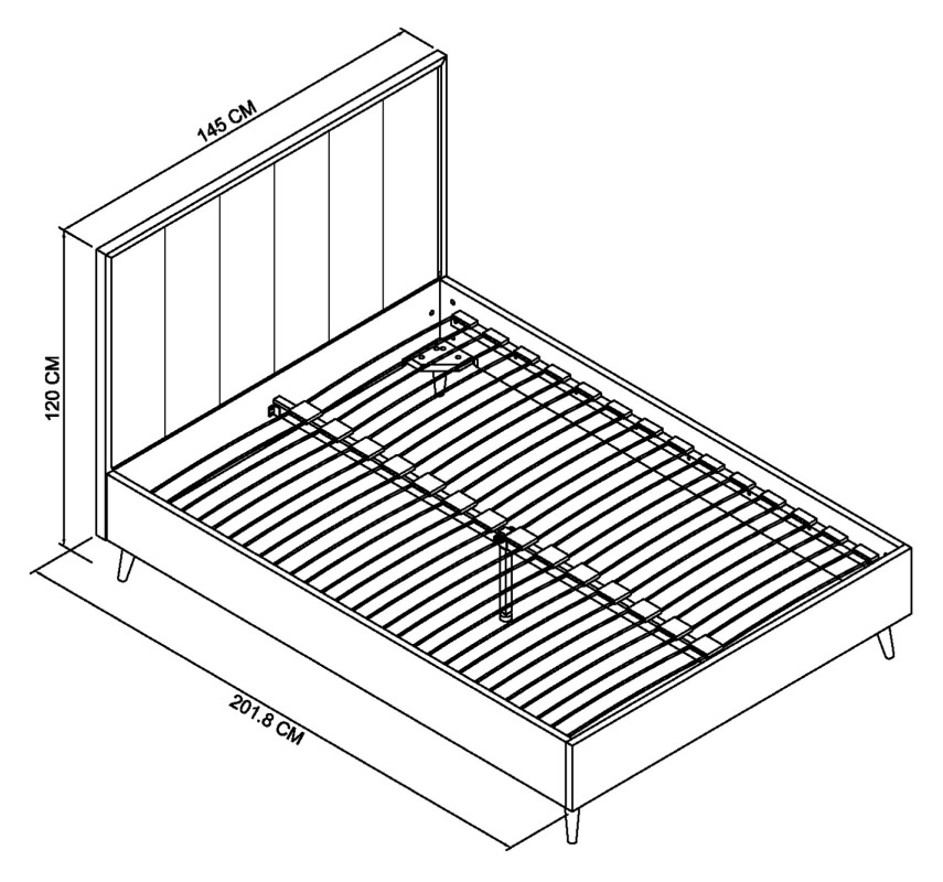 Morreto - Fumed Oak Double Bed Frame 135cm Specification