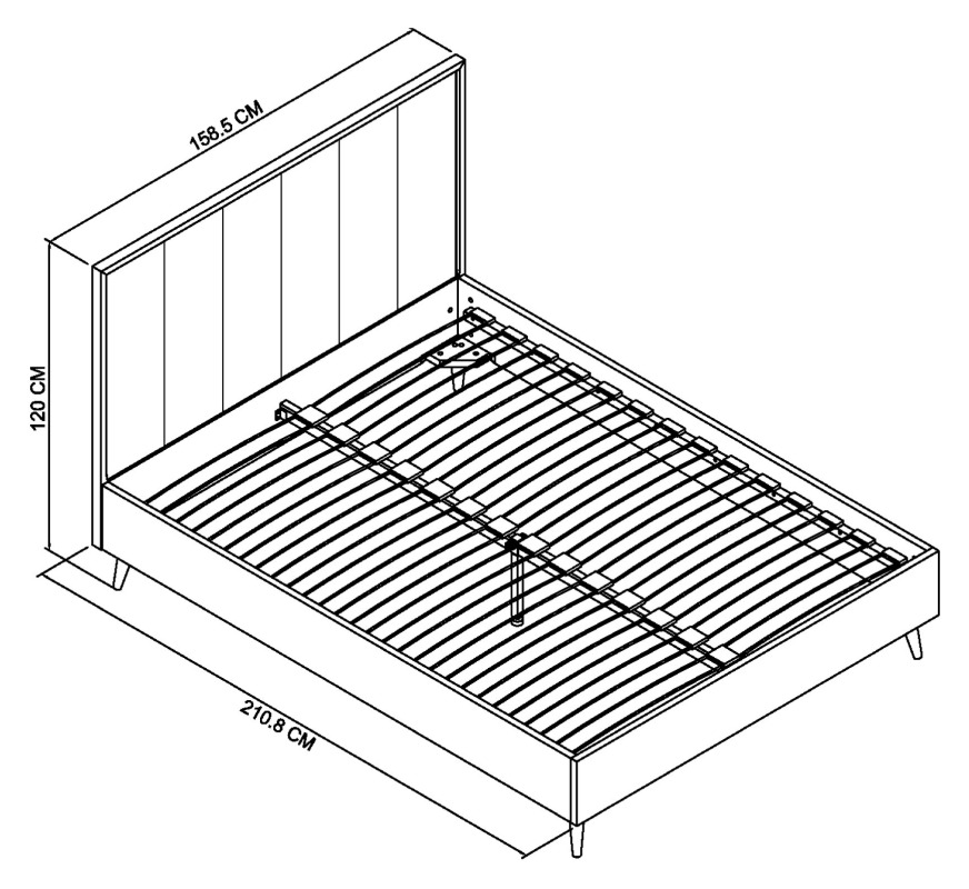 Morreto - Fumed Oak King Bed Frame 150cm Specification