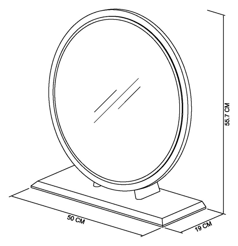 Morreto - Peppercorn Vanity Mirror Specification