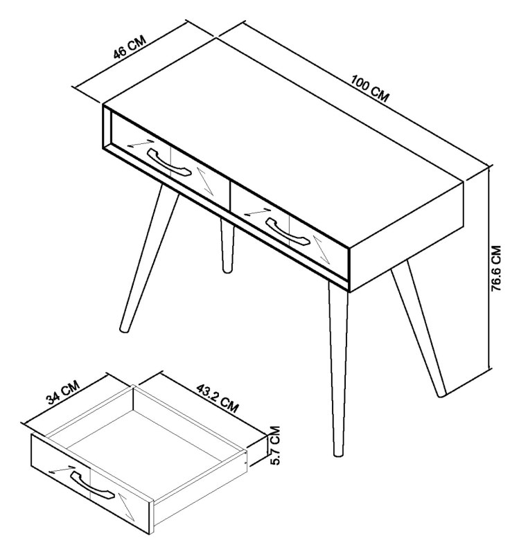 Morreto - Fumed Oak Dressing Table Specification