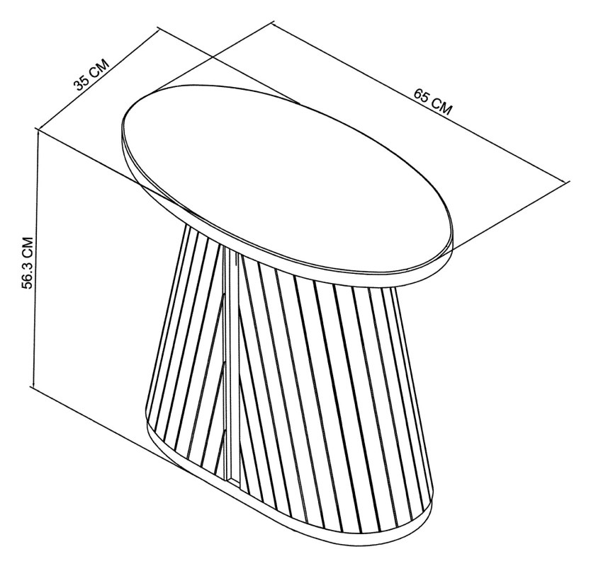 Astra - Rustic Oak Oval Lamp Table Specification