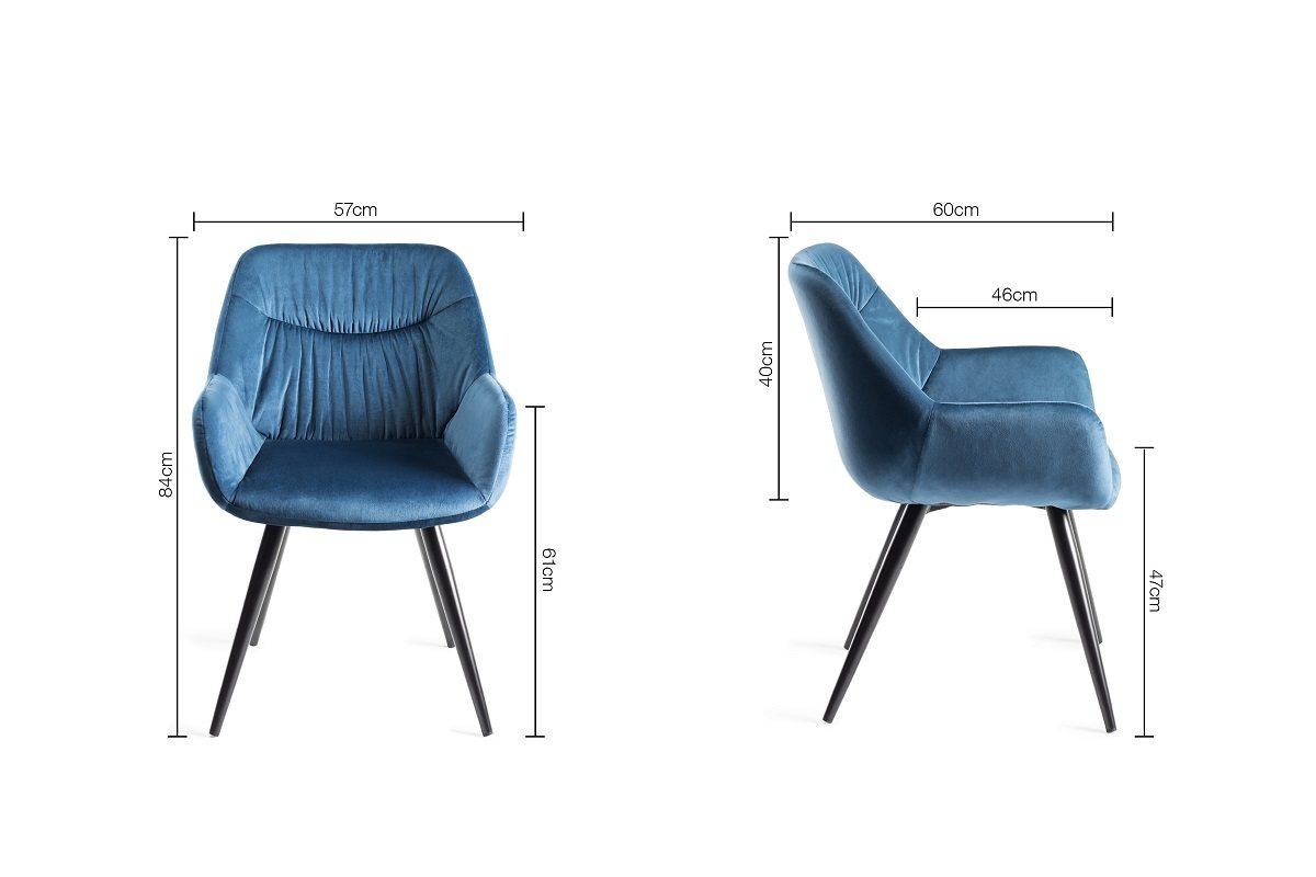 Lowry - Rustic Oak 4-6 Seater Extendable Dining Table & 4 Blue Velvet Dali Dining Chairs Specification