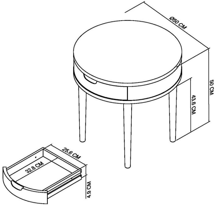 Johansen - Scandi Oak Lamp Table With Drawer Specification