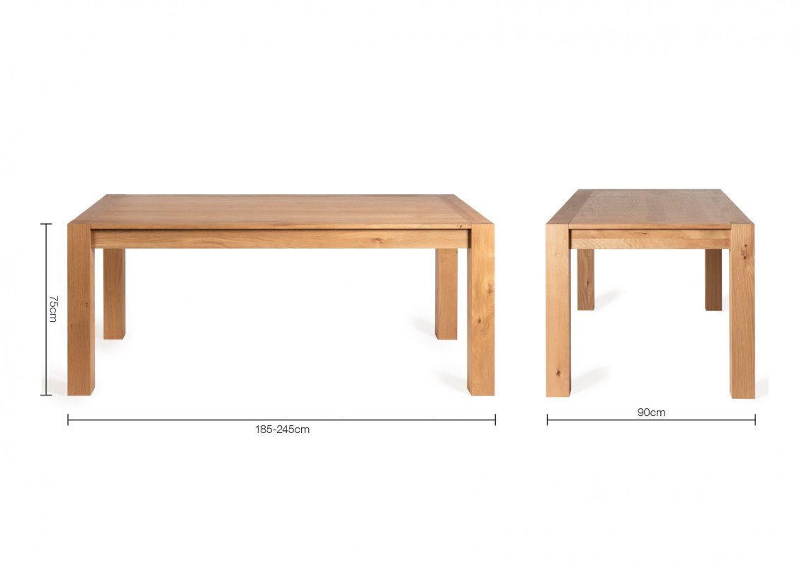Blake - Light Oak 6-10 Seater Extendable Dining Table Specification