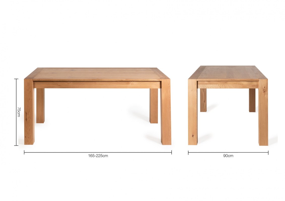 Blake - Light Oak 6-8 Seater Extendable Dining Table Specification