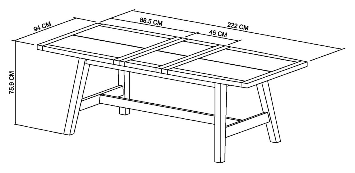 Rosen - Rustic Oak 4-6 Seater Extendable Dining Table Specification