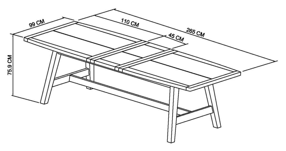 Rosen - Rustic Oak 6-8 Seater Extendable Dining Table Specification