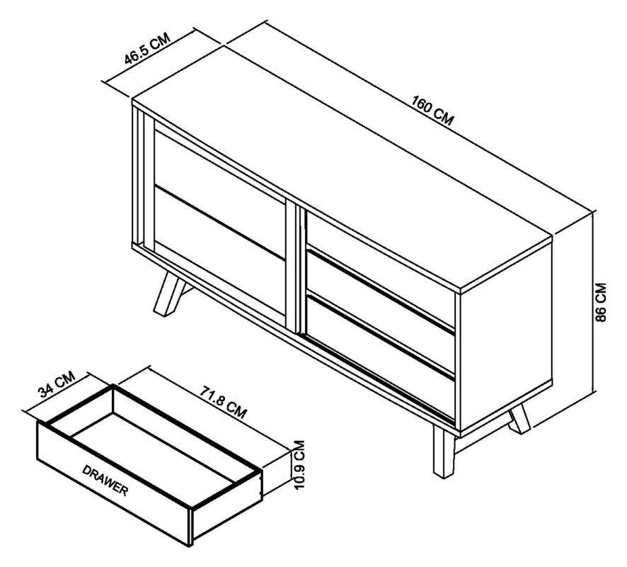 Rosen - Rustic Oak Wide Sideboard Specification