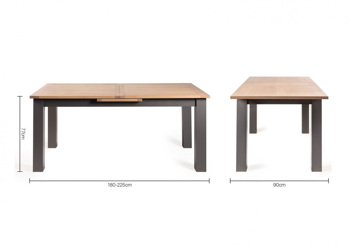 Hopper - Scandi Oak 6-8 Seater Extendable Dining Table Specification