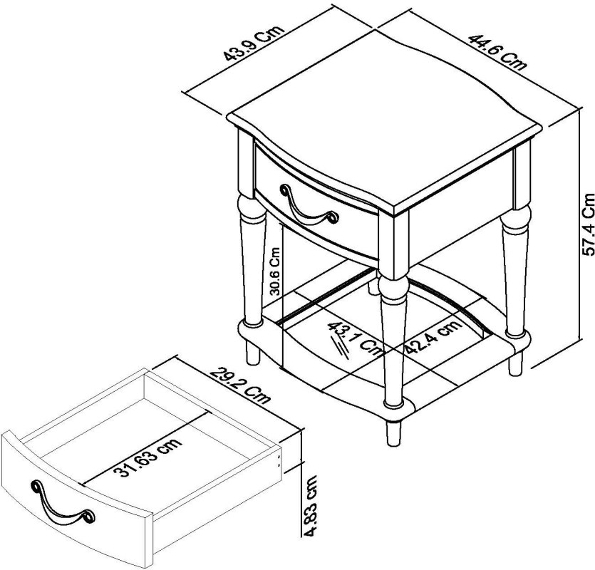 Miller - Grey Washed Oak Lamp Table Specification