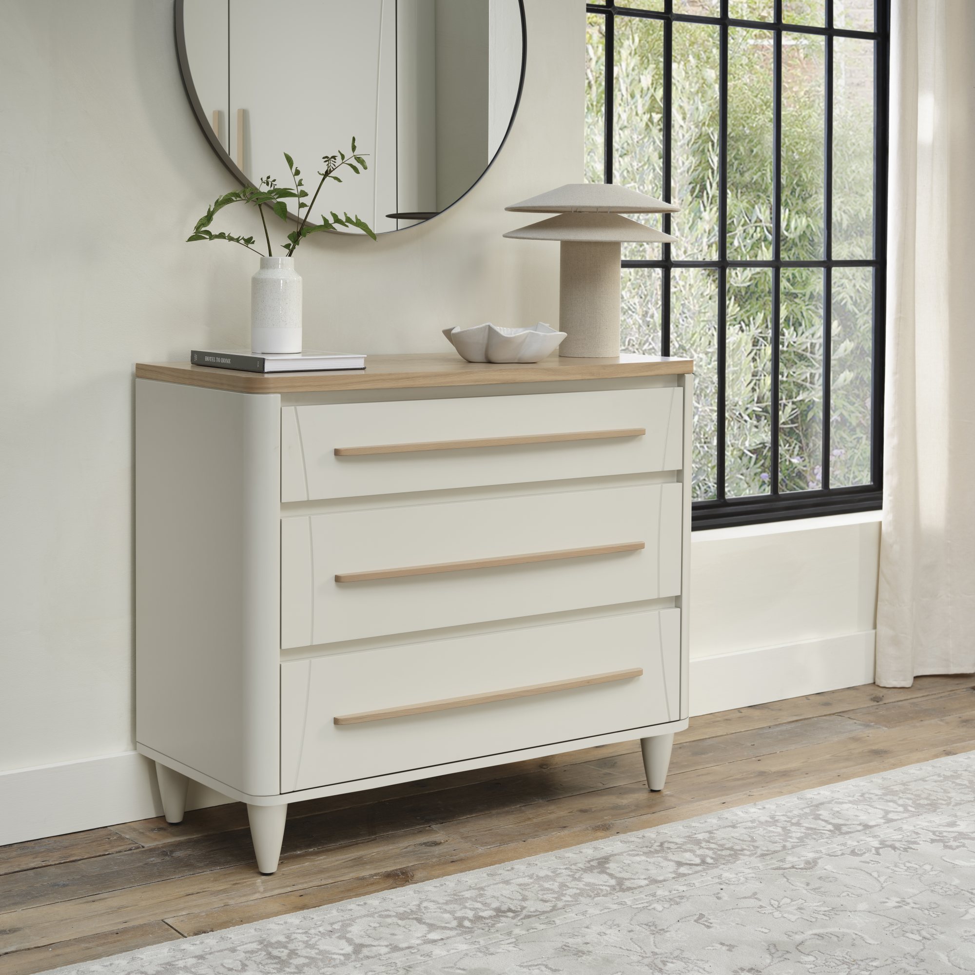 Norman Scandi Oak & Soft Grey 3 Drawer Chest