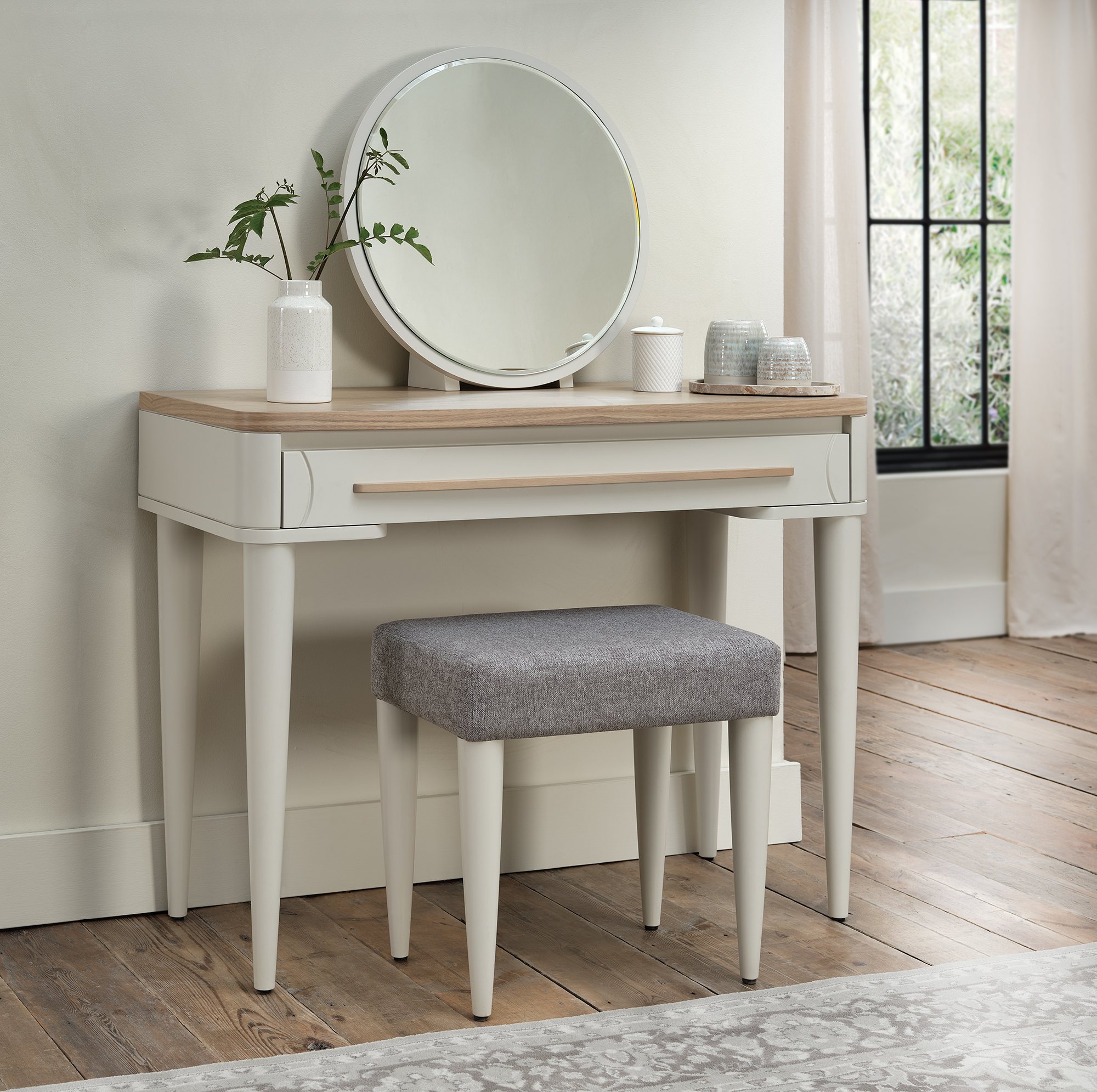 Norman Scandi Oak & Soft Grey Dressing Table