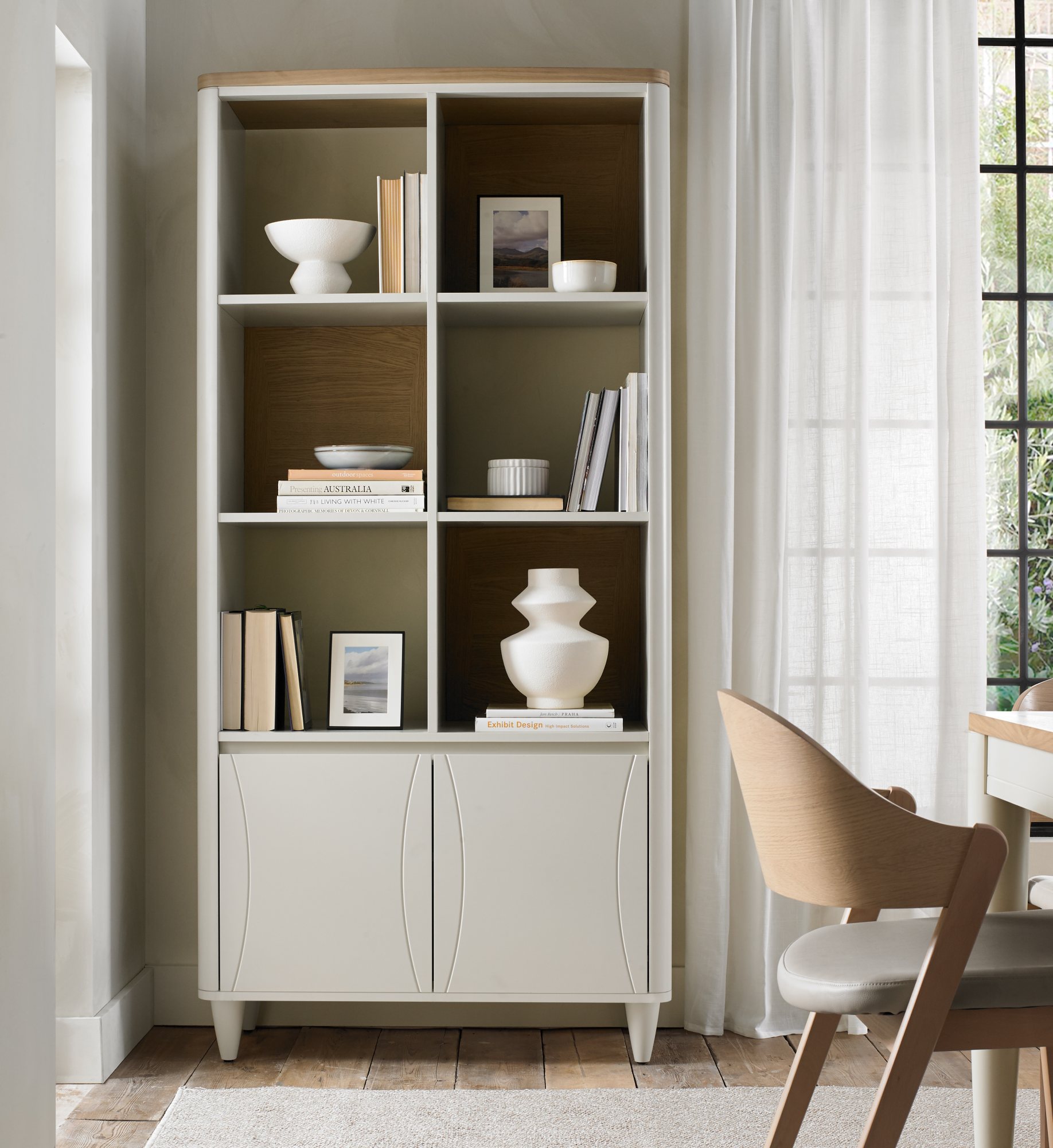 Norman Scandi Oak & Soft Grey Display Unit