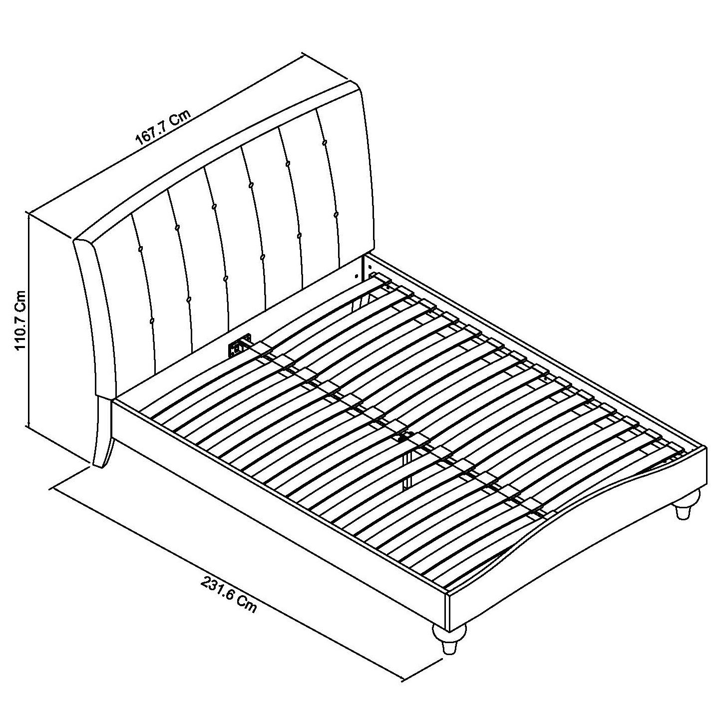 Miller Soft Grey Uph Bedstead Vertical Stitch Pebble Grey - Home Origins