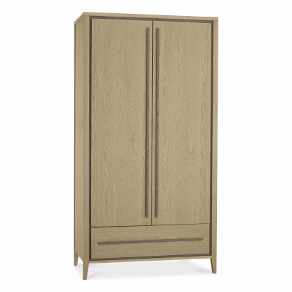 Rimini Aged Oak & Weathered Oak Double Wardrobe