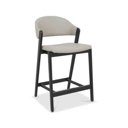 Rosen Peppercorn Upholstered Bar Stool in a Grey Bonded Leather (Single)