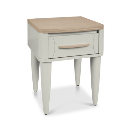 Norman Scandi Oak & Soft Grey 1 Drawer Nightstand