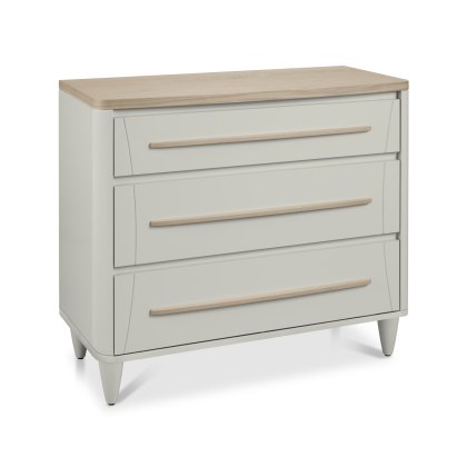 Norman Scandi Oak & Soft Grey 3 Drawer Chest