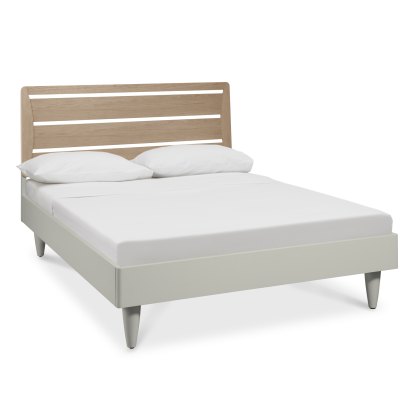 Norman Scandi Oak & Soft Grey Slatted Bedstead King 150cm