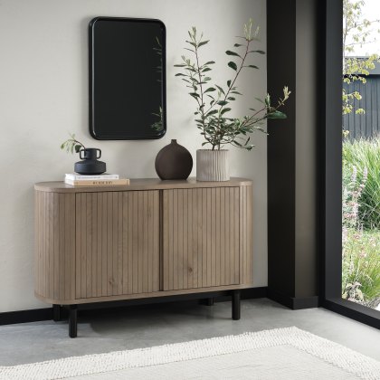 Astra Grey Oiled Oak & Peppercorn Narrow Sideboard Astra Grey Oiled Oak & Peppercorn Narrow Sideboard