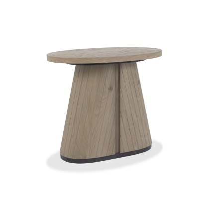 Astra Grey Oiled Oak & Peppercorn Oval Lamp Table Astra Grey Oiled Oak & Peppercorn Oval Lamp Table
