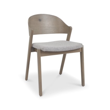 Astra Grey Oiled Oak Ply Back Dining Chair in Grey Fabric (Pair) Astra Grey Oiled Oak Ply Back Dining Chair in Grey Fabric (Pair)