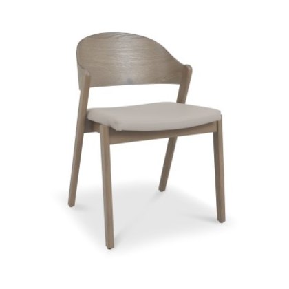 Astra - Grey Oiled Oak Dining Chair in Grey Bonded Leather (Pair) Astra - Grey Oiled Oak Dining Chair in Grey Bonded Leather (Pair)