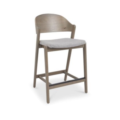 Astra - Grey Oiled Oak Bar Stool in Grey Fabric Astra - Grey Oiled Oak Bar Stool in Grey Fabric