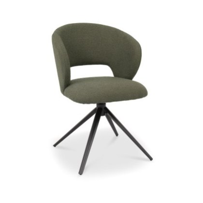 Stella - Swivel Chair in Green Boucle Fabric Stella - Swivel Chair in Green Boucle Fabric