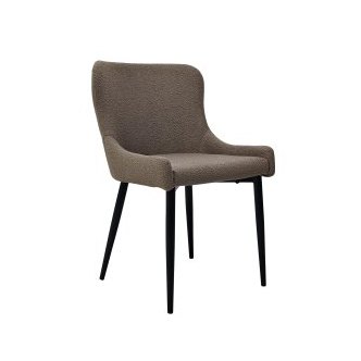 Rubens - Dining Chair in Mocha Beige Boucle Fabric (Pair) Rubens - Dining Chair in Mocha Beige Boucle Fabric (Pair)