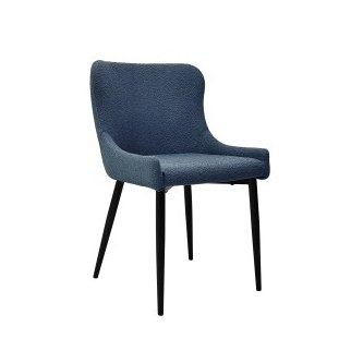 Rubens - Dining Chair in Blue Boucle Fabric (Pair) Rubens - Dining Chair in Blue Boucle Fabric (Pair)