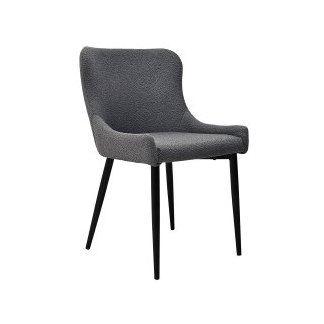 Rubens - Dining Chair in Grey Boucle Fabric (Pair) Rubens - Dining Chair in Grey Boucle Fabric (Pair)