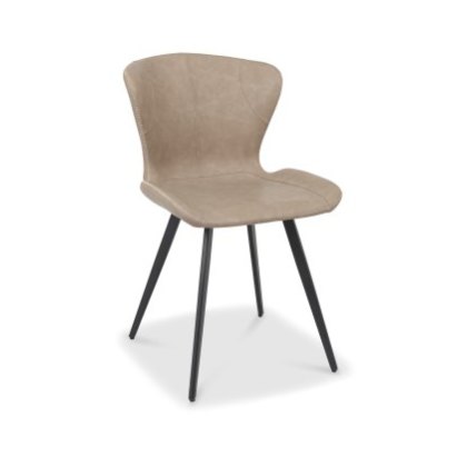 Garcia - Dining Chair in Stone Vintage Faux Leather (Pair) Garcia - Dining Chair in Stone Vintage Faux Leather (Pair)