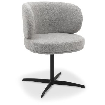 Marcel - Swivel Dining Chair in Light Grey Boucle Fabric (Pair) Marcel - Swivel Dining Chair in Light Grey Boucle Fabric (Pair)