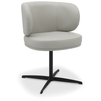 Marcel - Swivel Dining Chair in Light Grey Faux Leather (Pair) Marcel - Swivel Dining Chair in Light Grey Faux Leather (Pair)