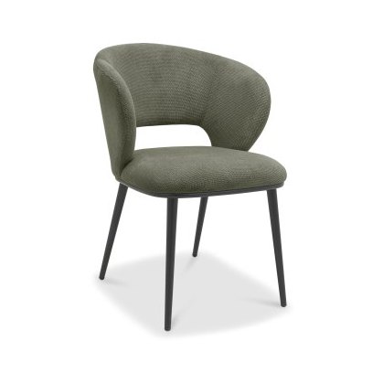 Luca - Dining Chair in Green Fabric (Pair) Luca - Dining Chair in Green Fabric (Pair)
