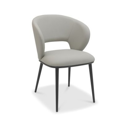 Luca - Dining Chair in Light Grey Faux Leather (Pair) Luca - Dining Chair in Light Grey Faux Leather (Pair)