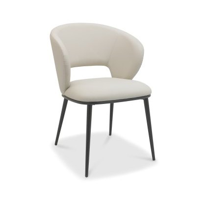 Luca - Dining Chair in Ivory Faux Leather (Pair) Luca - Dining Chair in Ivory Faux Leather (Pair)