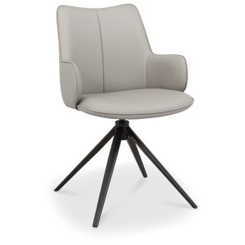 Rowan - Swivel Chair in Light Grey Faux Leather Rowan - Swivel Chair in Light Grey Faux Leather