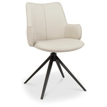 Rowan - Swivel Chair in Ivory Faux Leather Rowan - Swivel Chair in Ivory Faux Leather