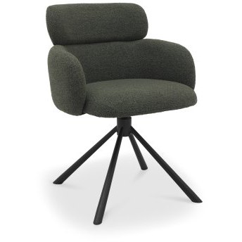 Hudson - Swivel Chair in Dark Green Boucle Fabric Hudson - Swivel Chair in Dark Green Boucle Fabric