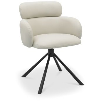 Hudson - Swivel Chair in Ivory Faux Leather Hudson - Swivel Chair in Ivory Faux Leather