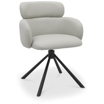 Hudson - Swivel Chair in Light Grey Faux Leather Hudson - Swivel Chair in Light Grey Faux Leather