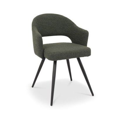 Sterling - Dining Chair in Green Boucle Fabric (Pair) Sterling - Dining Chair in Green Boucle Fabric (Pair)