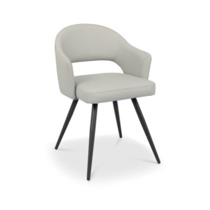 Sterling - Dining Chair in Light Grey Faux Leather (Pair) Sterling - Dining Chair in Light Grey Faux Leather (Pair)