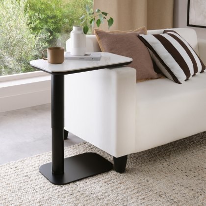 Riley - White Ceramic Gas Lift Sofa Table Riley - White Ceramic Gas Lift Sofa Table