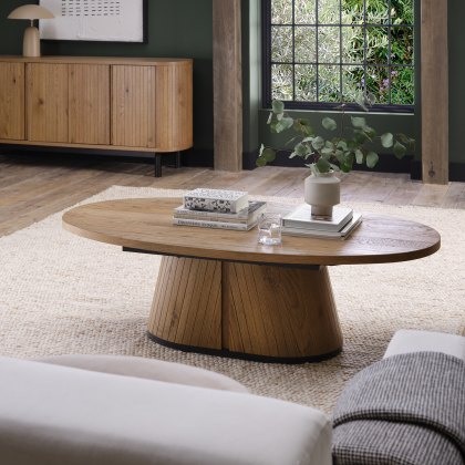 Astra - Rustic Oak Oval Coffee Table Astra - Rustic Oak Oval Coffee Table