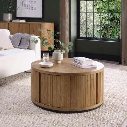 Astra - Rustic Oak Round Coffee Table Astra - Rustic Oak Round Coffee Table