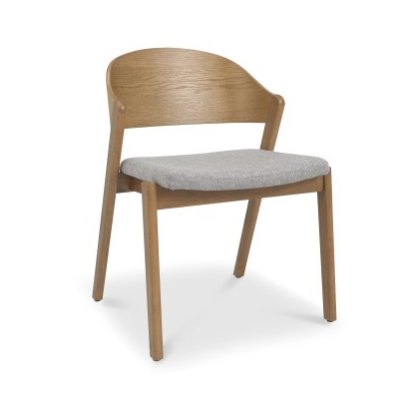 Astra - Rustic Oak Dining Chair in Grey Fabric (Pair) Astra - Rustic Oak Dining Chair in Grey Fabric (Pair)