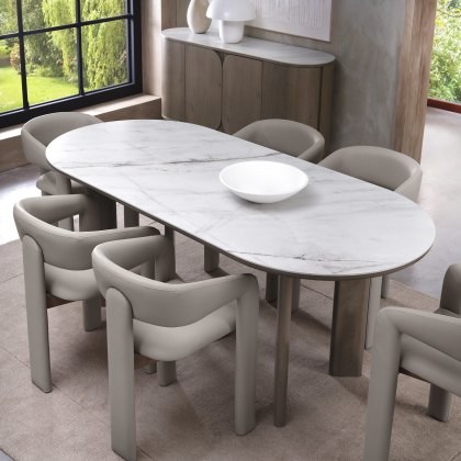 Nova - Grey Oiled Oak Ceramic 6 Seater Dining Table Nova - Grey Oiled Oak Ceramic 6 Seater Dining Table